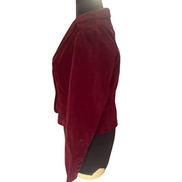 Y2K Gadzooks Velvet Boho Glam Office Fitted Blazer Size M Minimalist Stretch - Picture 4 of 6